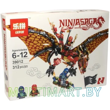 Конструктор Lepin 39012 Дракон Кая. Пламя неба, огонь птерозавров (312 детали)